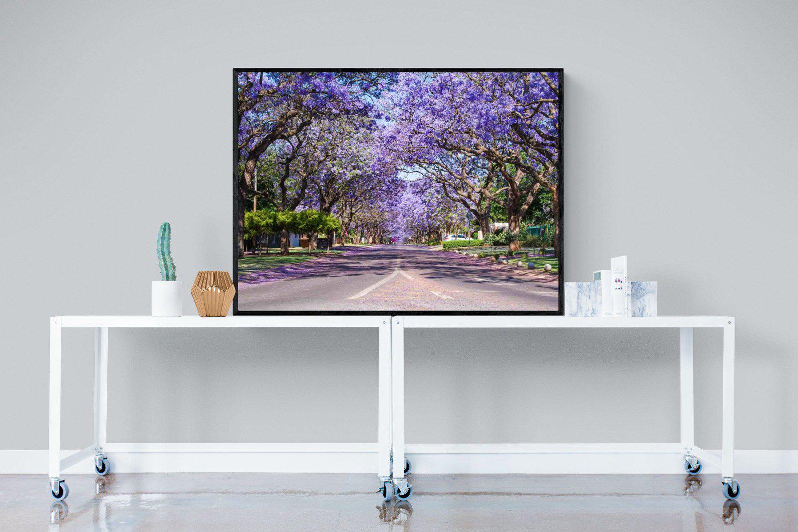 Jacaranda-Wall_Art-120 x 90cm-Mounted Canvas-Black-Pixalot