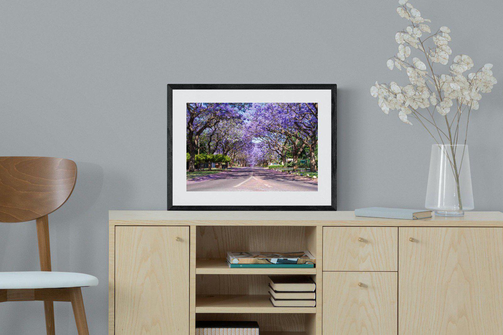 Jacaranda-Wall_Art-60 x 45cm-Framed Print-Black-Pixalot