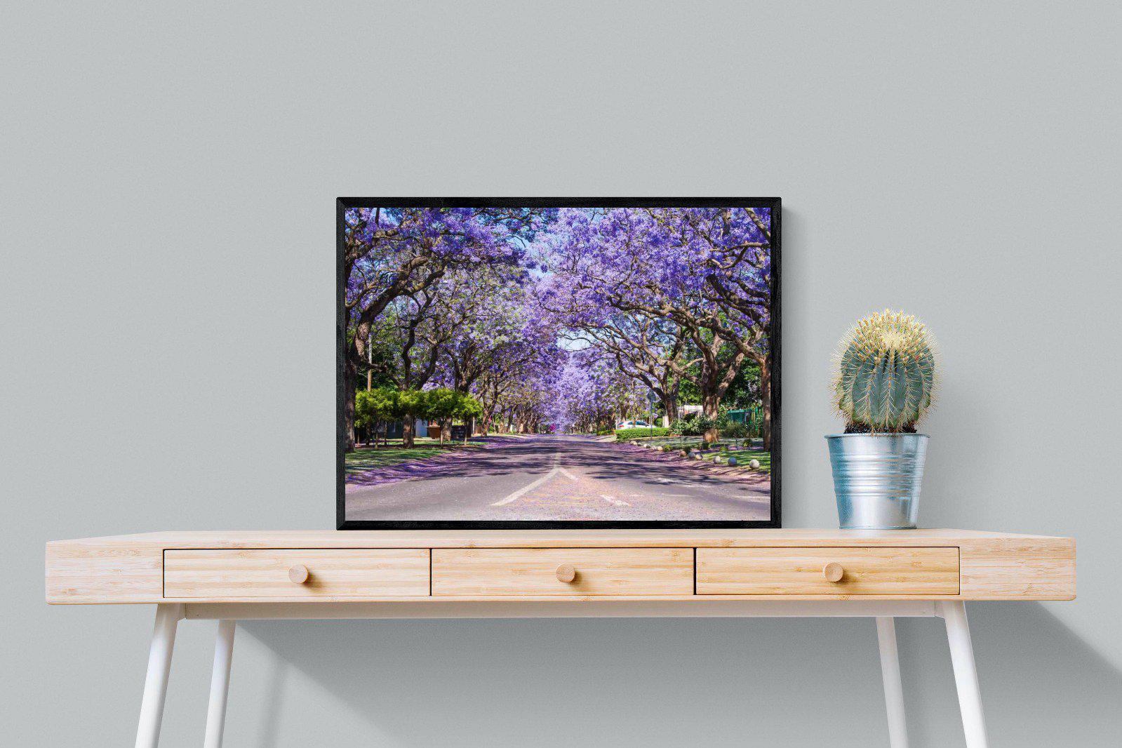 Jacaranda-Wall_Art-80 x 60cm-Mounted Canvas-Black-Pixalot