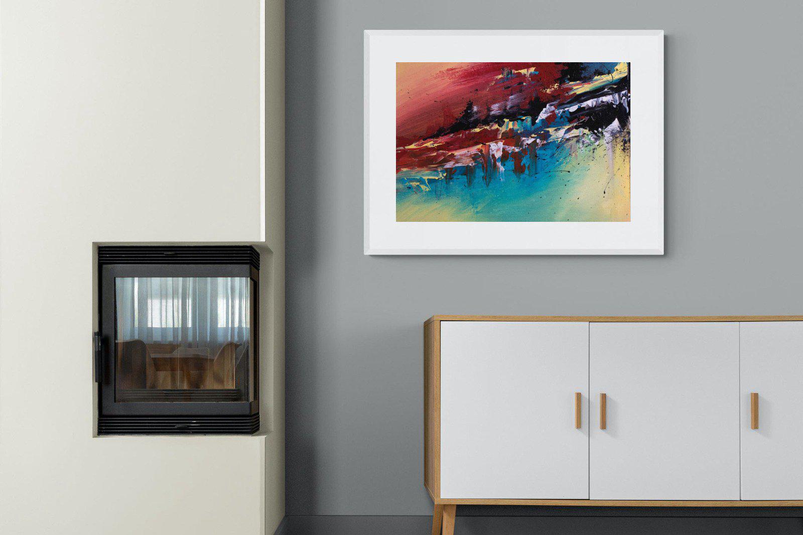 Jagged-Wall_Art-100 x 75cm-Framed Print-White-Pixalot