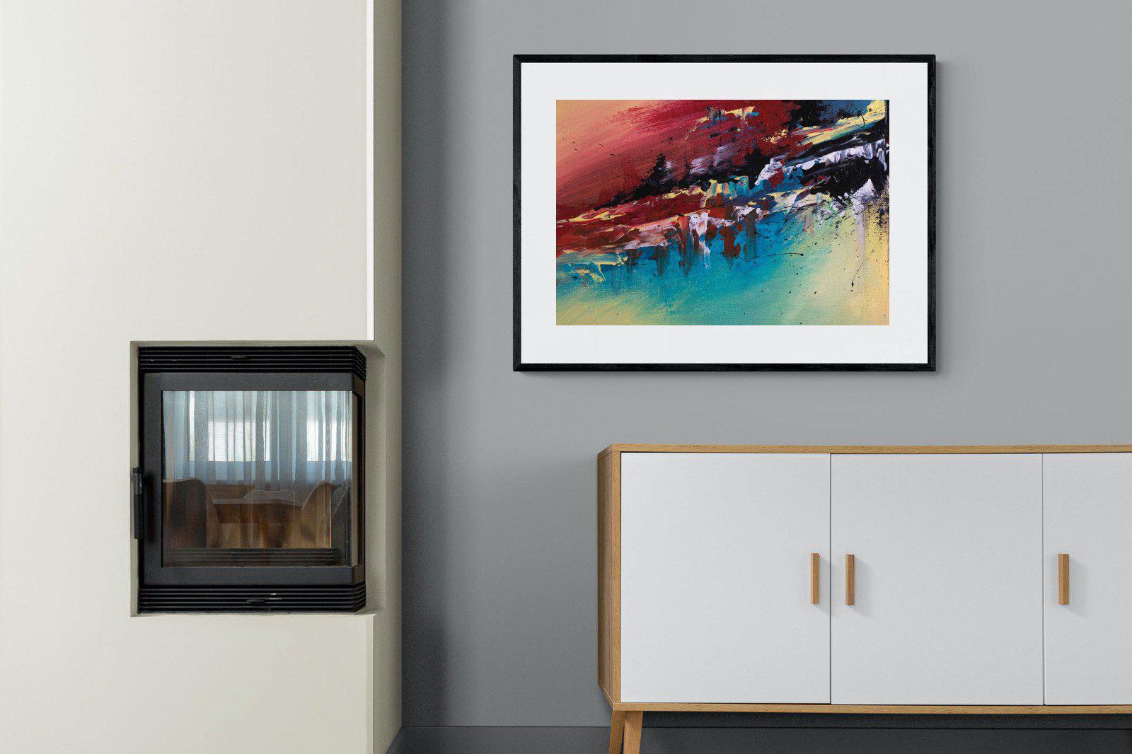 Jagged-Wall_Art-100 x 75cm-Framed Print-Black-Pixalot