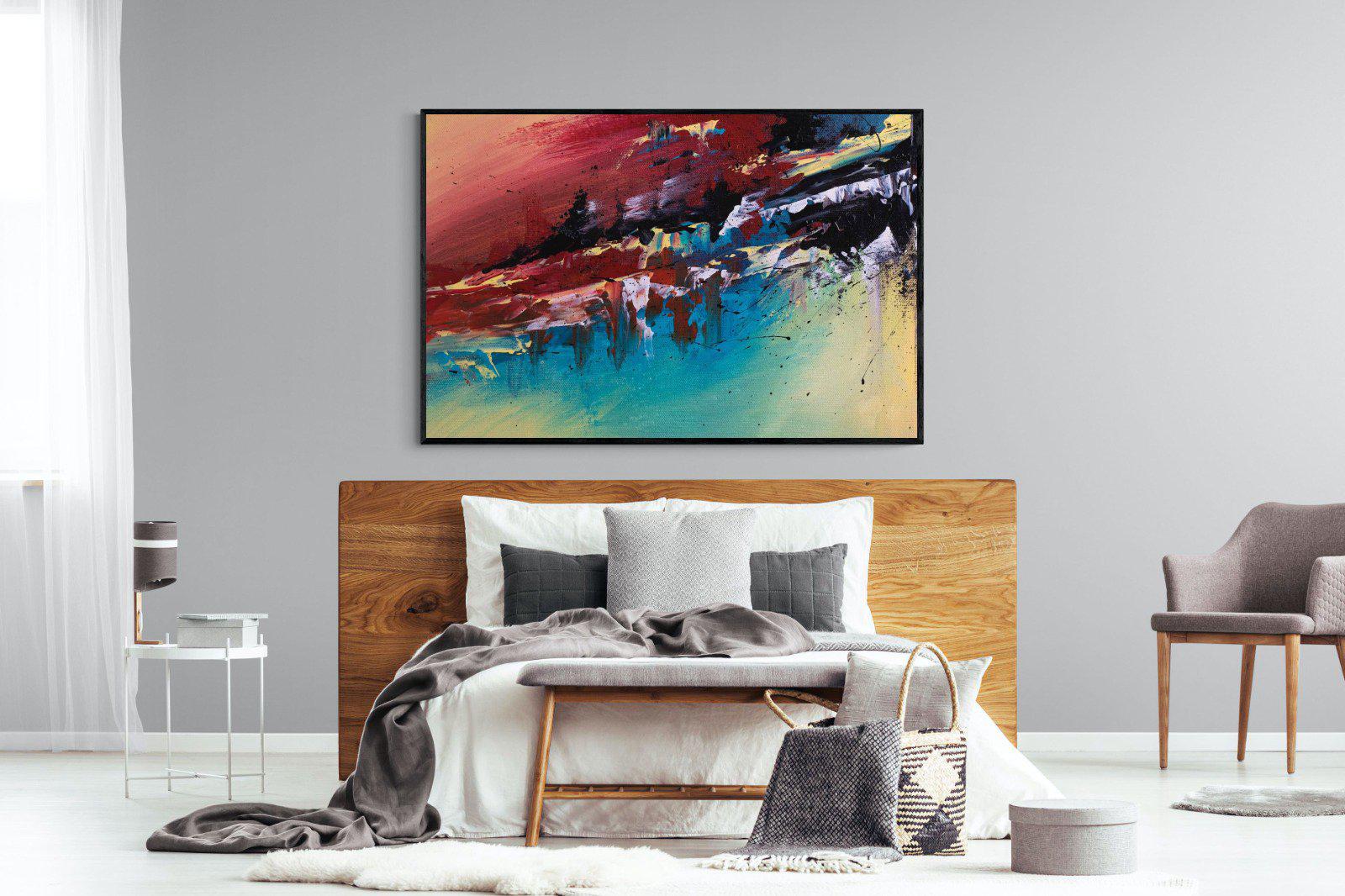 Jagged-Wall_Art-150 x 100cm-Mounted Canvas-Black-Pixalot