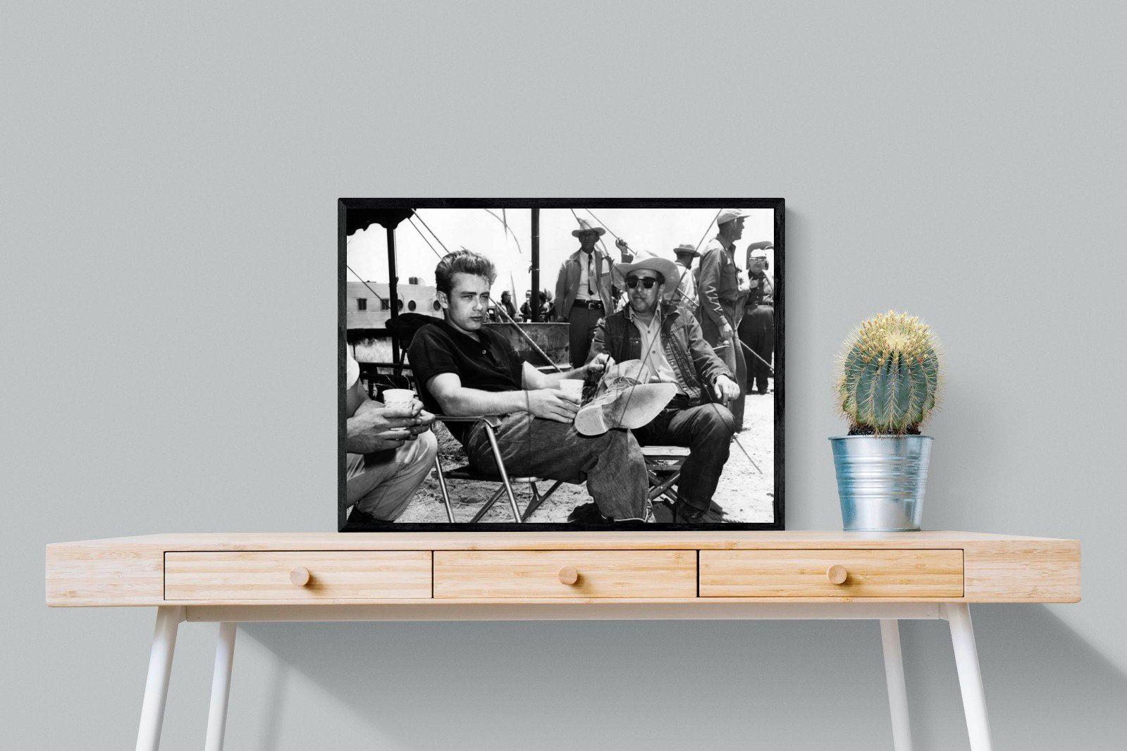 James Dean-Wall_Art-80 x 60cm-Mounted Canvas-Black-Pixalot