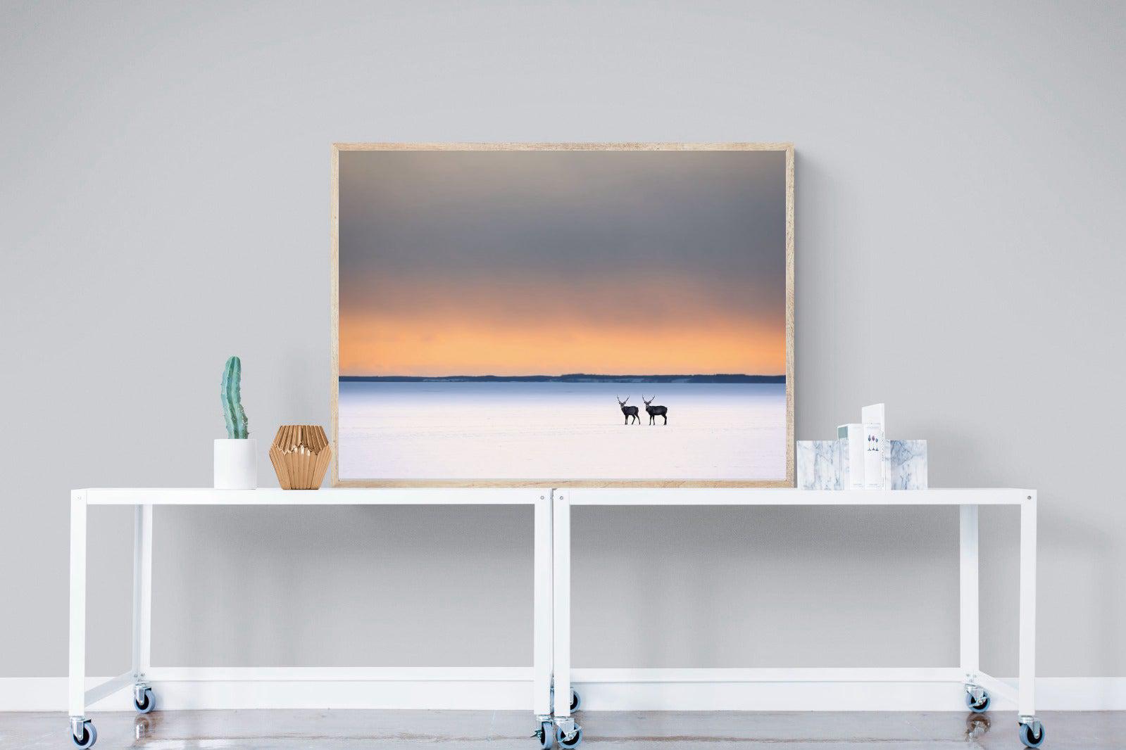 Japanese Deer-Wall_Art-120 x 90cm-Mounted Canvas-Wood-Pixalot