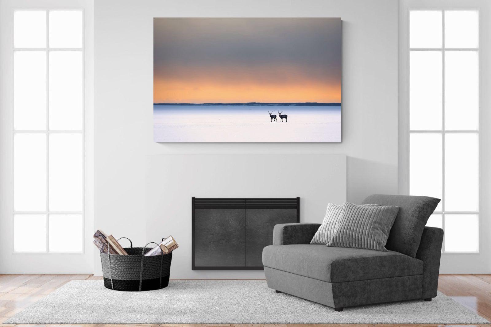 Japanese Deer-Wall_Art-150 x 100cm-Mounted Canvas-No Frame-Pixalot