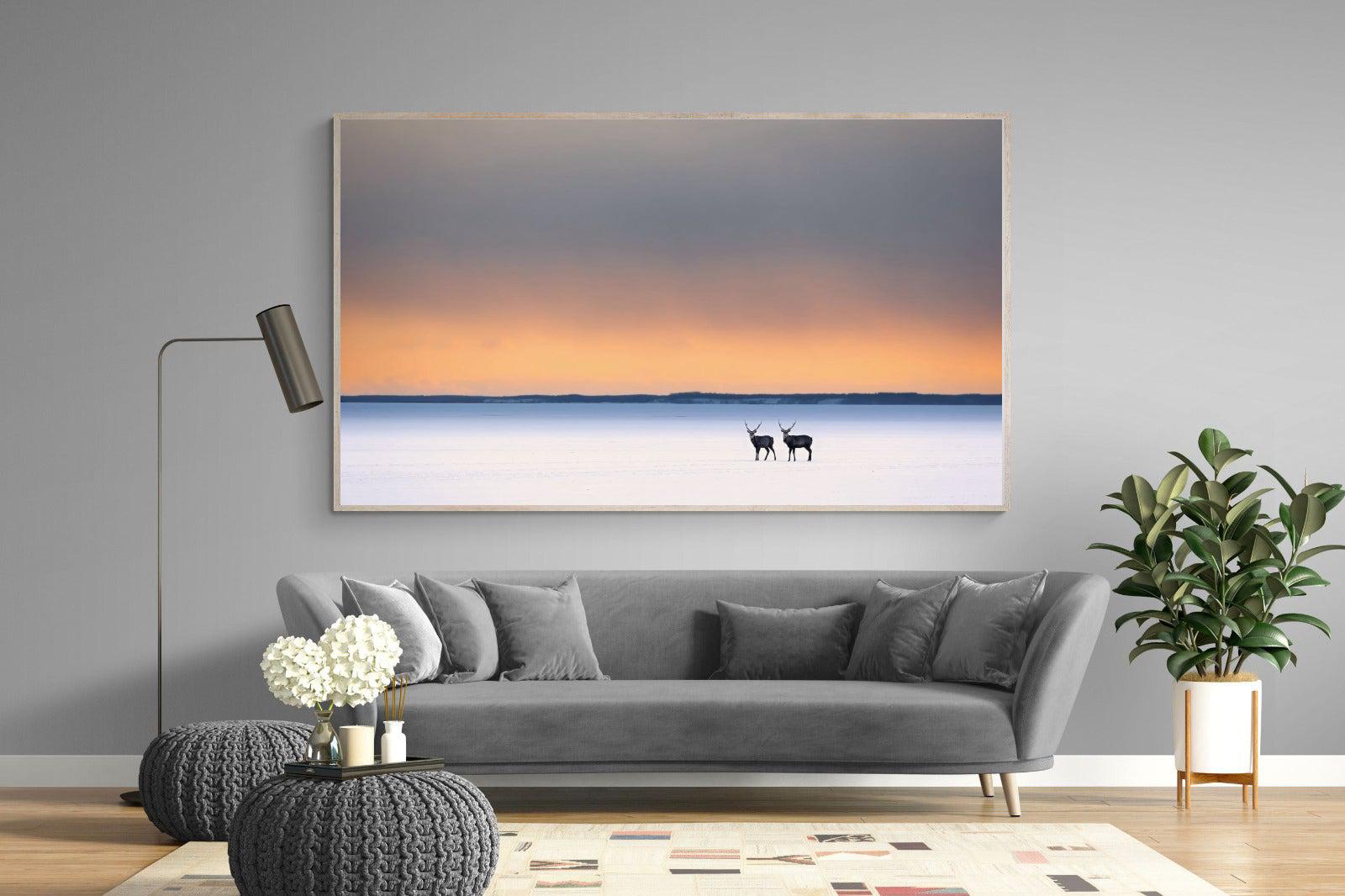 Japanese Deer-Wall_Art-220 x 130cm-Mounted Canvas-Wood-Pixalot