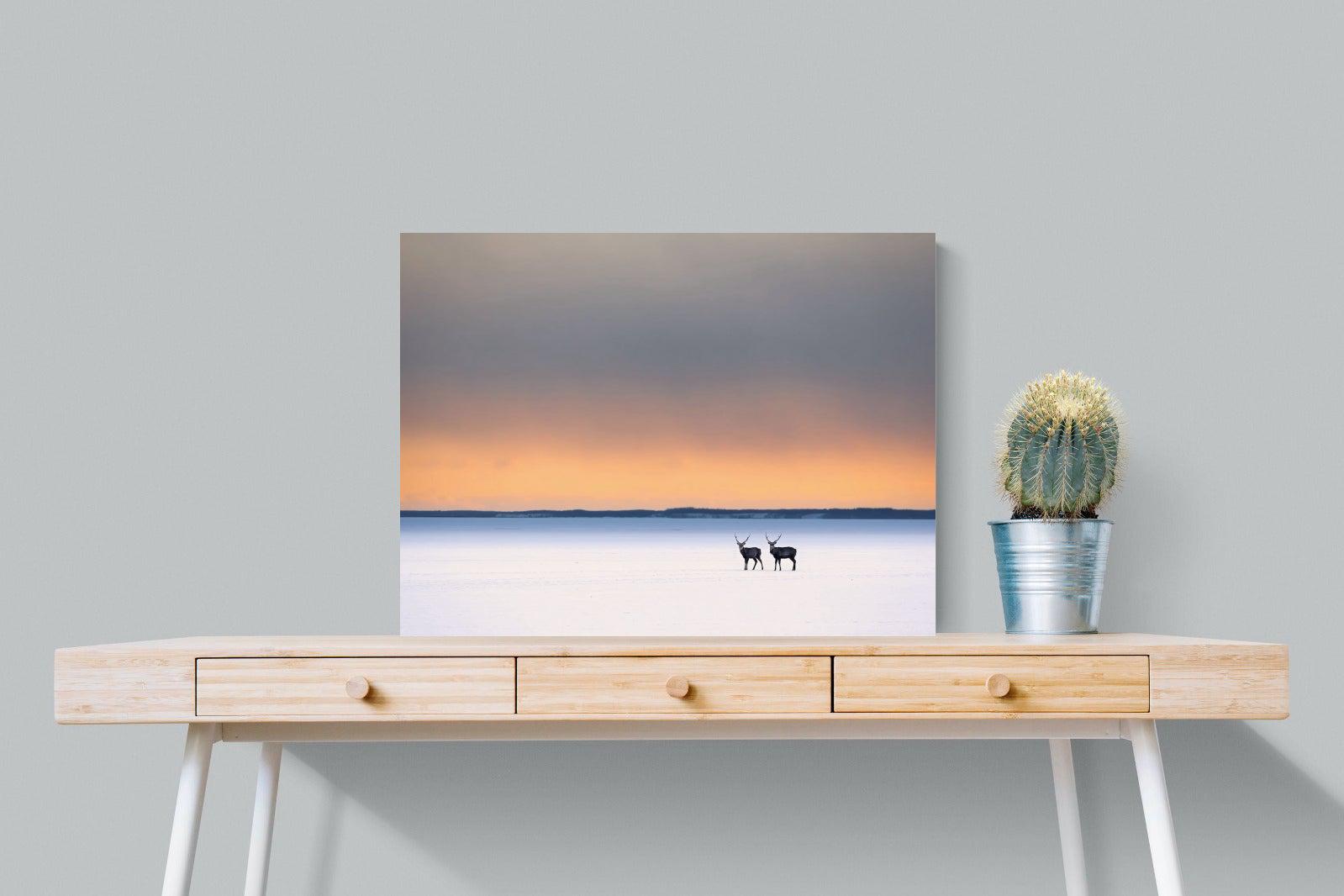 Japanese Deer-Wall_Art-80 x 60cm-Mounted Canvas-No Frame-Pixalot