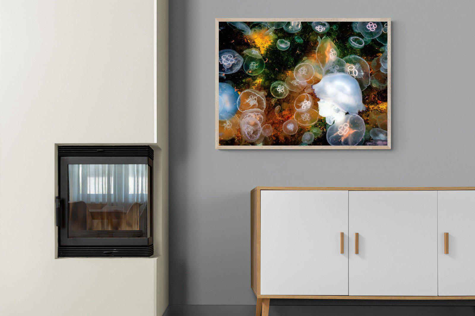 Jellyfish Smack-Wall_Art-100 x 75cm-Mounted Canvas-Wood-Pixalot