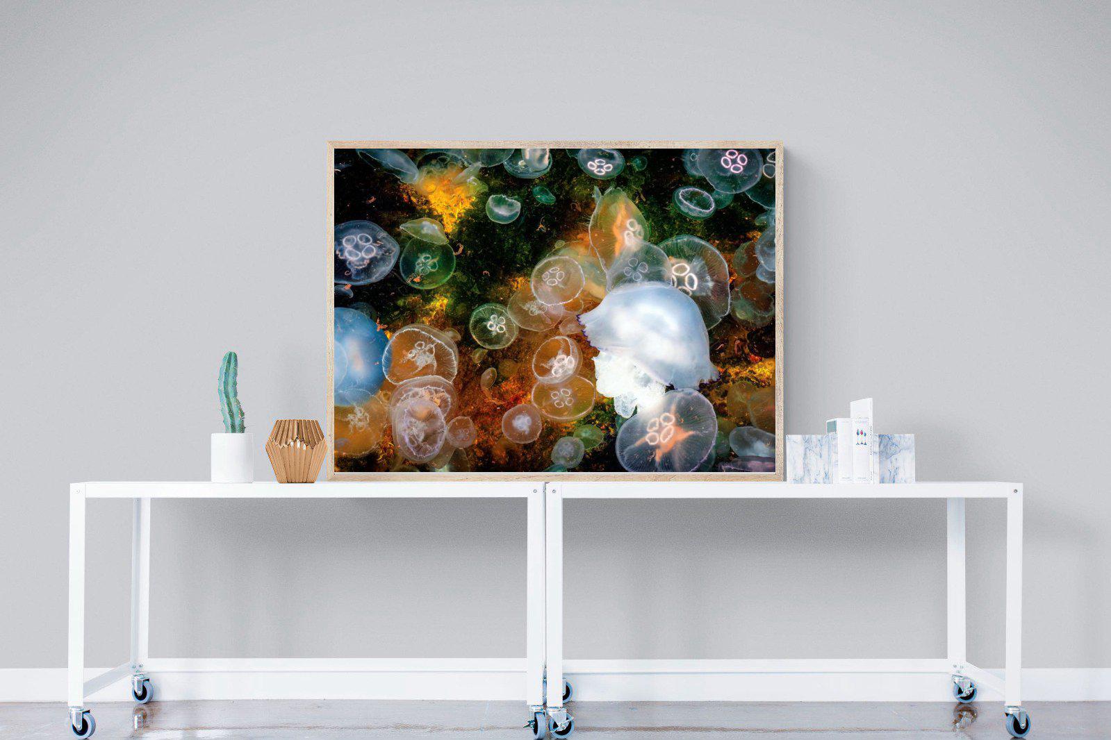Jellyfish Smack-Wall_Art-120 x 90cm-Mounted Canvas-Wood-Pixalot