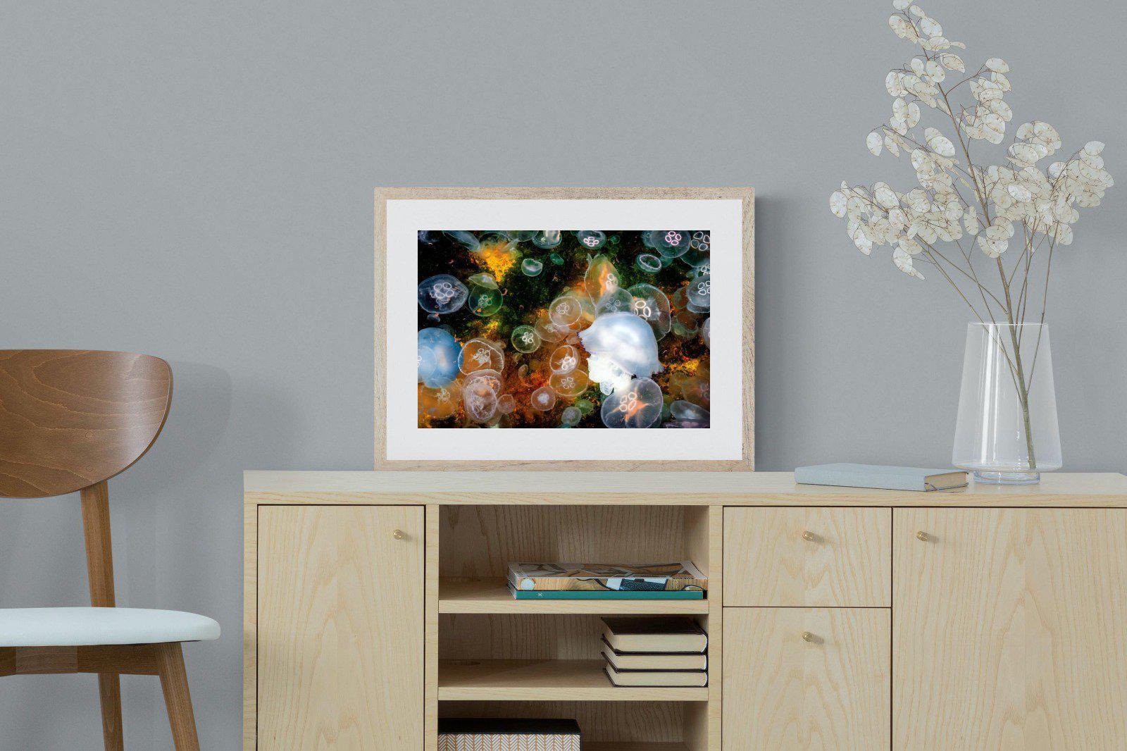 Jellyfish Smack-Wall_Art-60 x 45cm-Framed Print-Wood-Pixalot