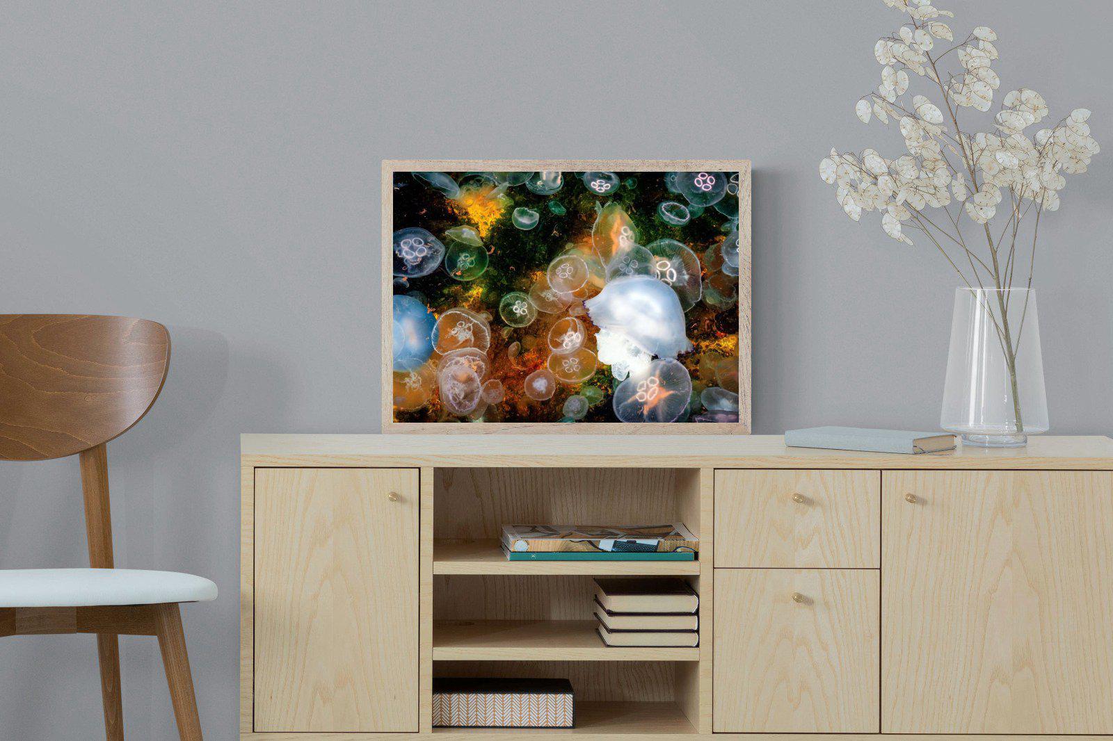 Jellyfish Smack-Wall_Art-60 x 45cm-Mounted Canvas-Wood-Pixalot