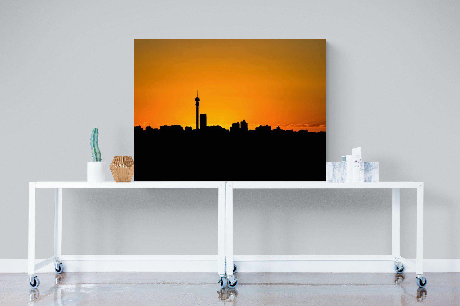 Johannesburg Silhouette-Wall_Art-120 x 90cm-Mounted Canvas-No Frame-Pixalot