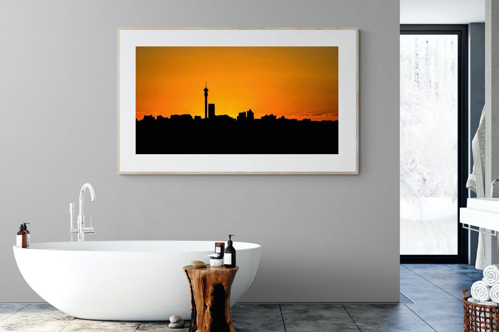 Johannesburg Silhouette-Wall_Art-180 x 110cm-Framed Print-Wood-Pixalot