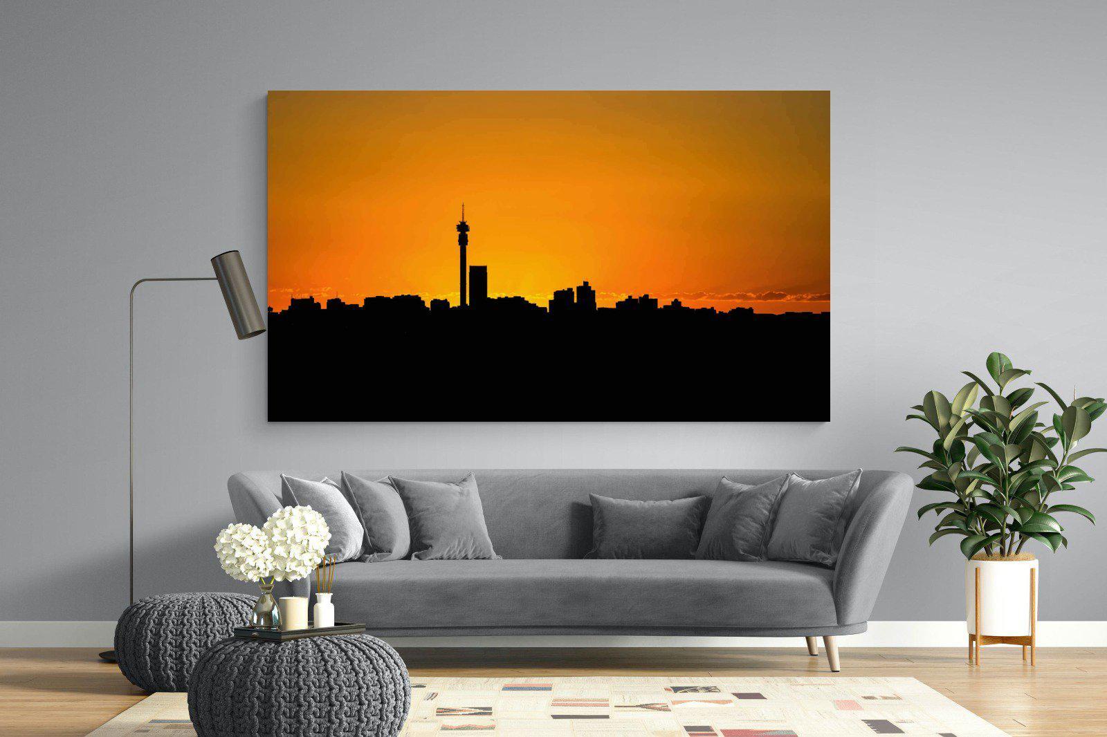 Johannesburg Silhouette-Wall_Art-220 x 130cm-Mounted Canvas-No Frame-Pixalot