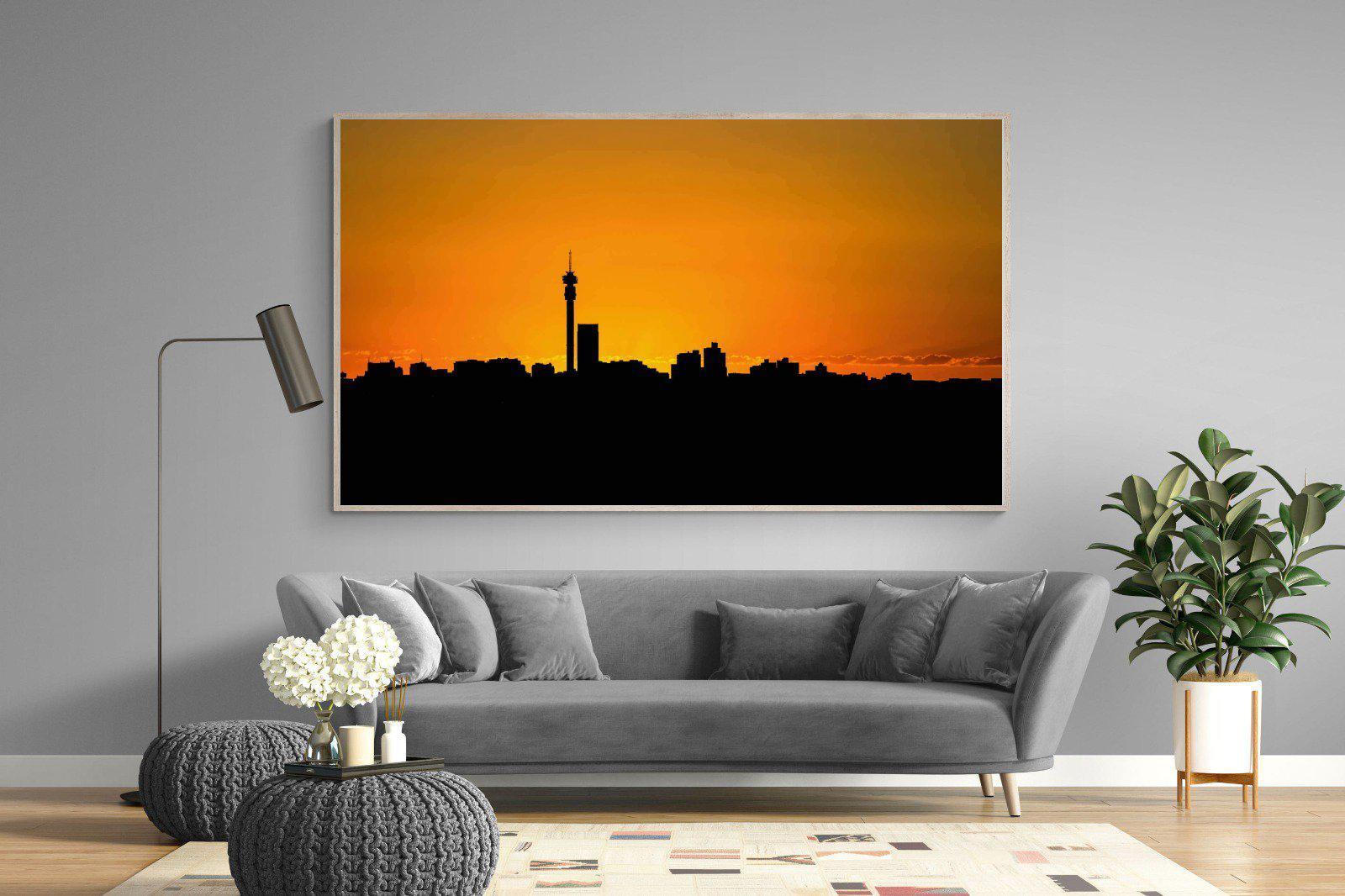 Johannesburg Silhouette-Wall_Art-220 x 130cm-Mounted Canvas-Wood-Pixalot