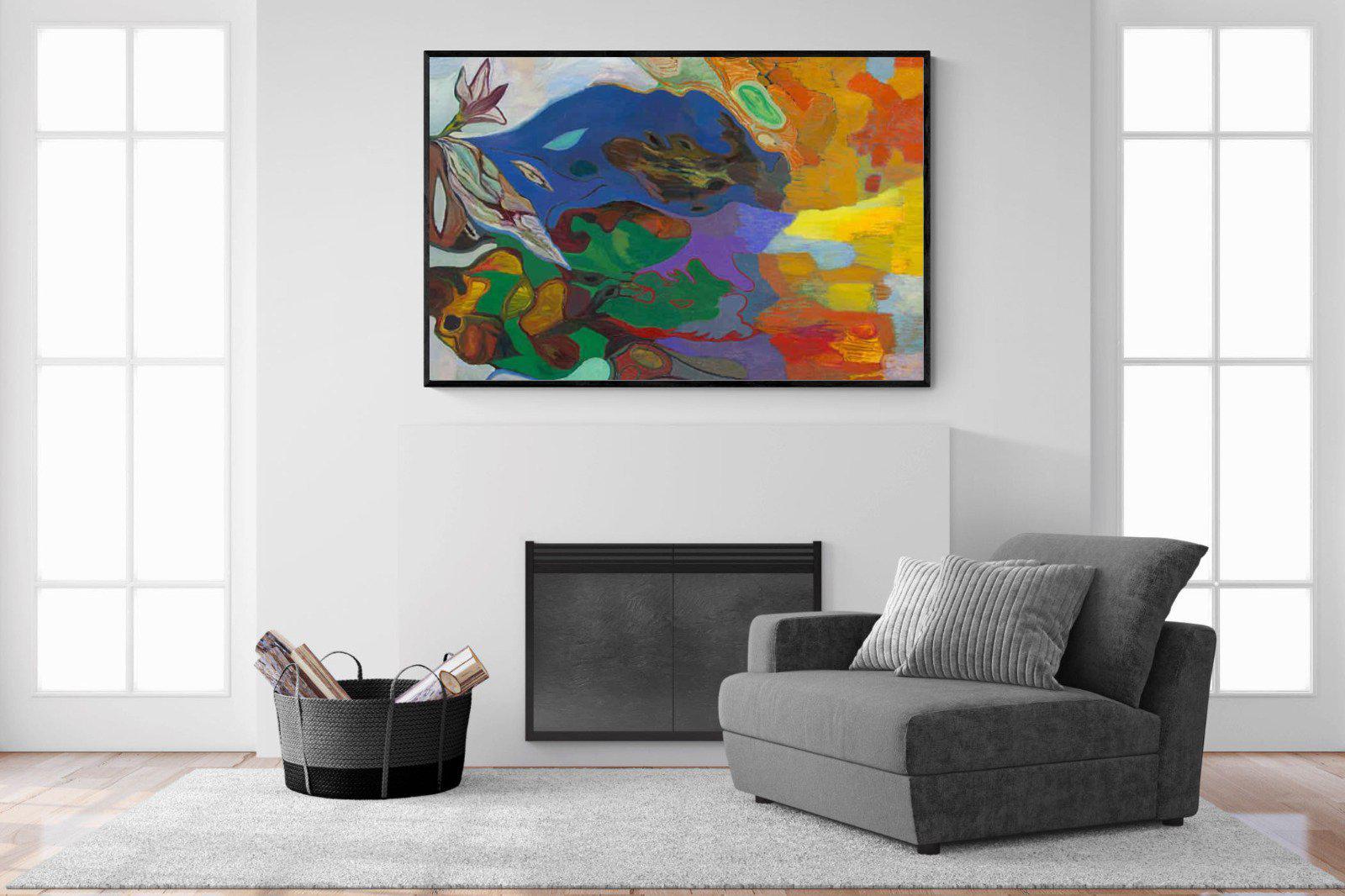 Jungle River Desert-Wall_Art-150 x 100cm-Mounted Canvas-Black-Pixalot