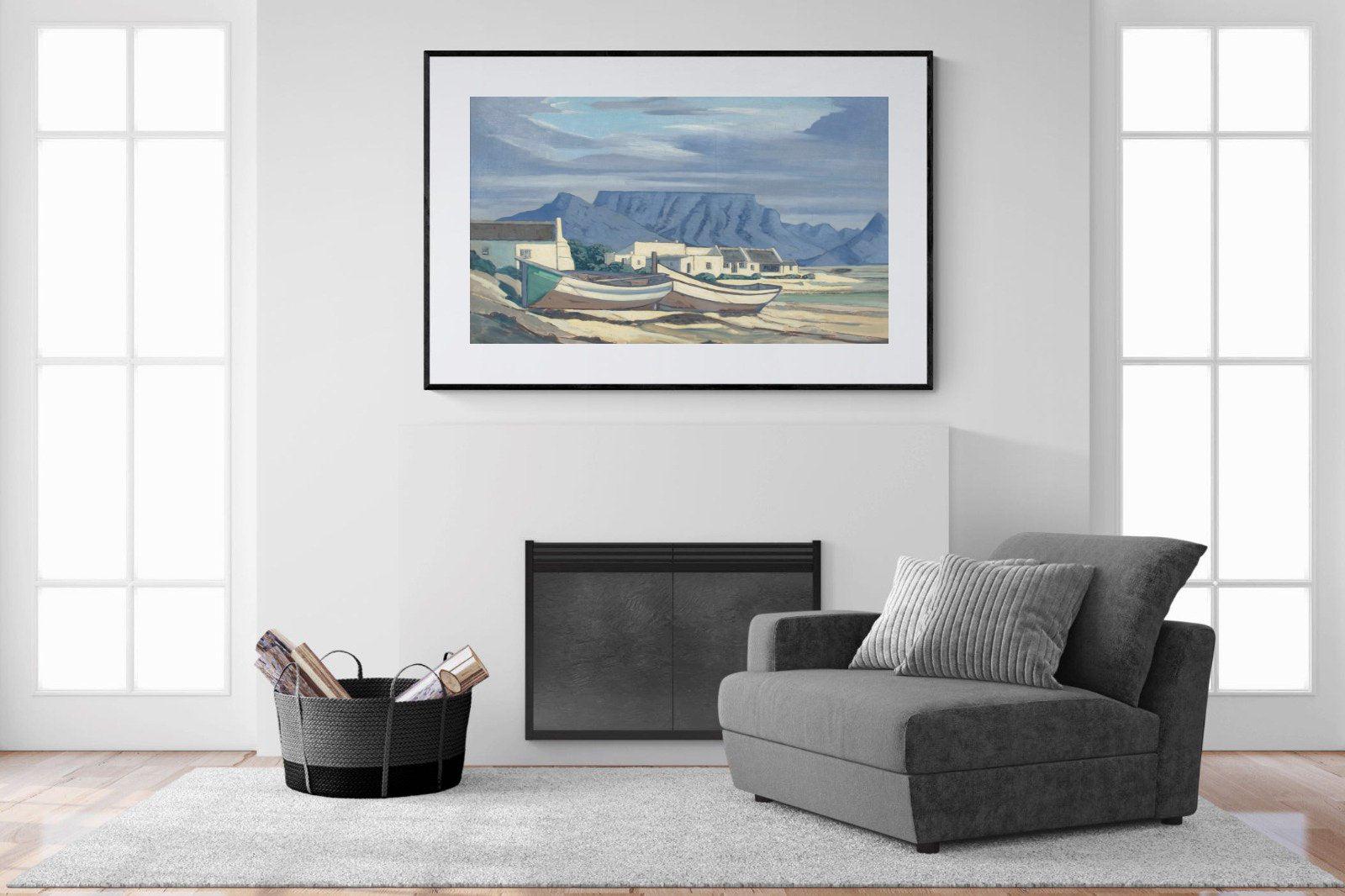 Kaap Bloubergstrand-Wall_Art-150 x 100cm-Framed Print-Black-Pixalot