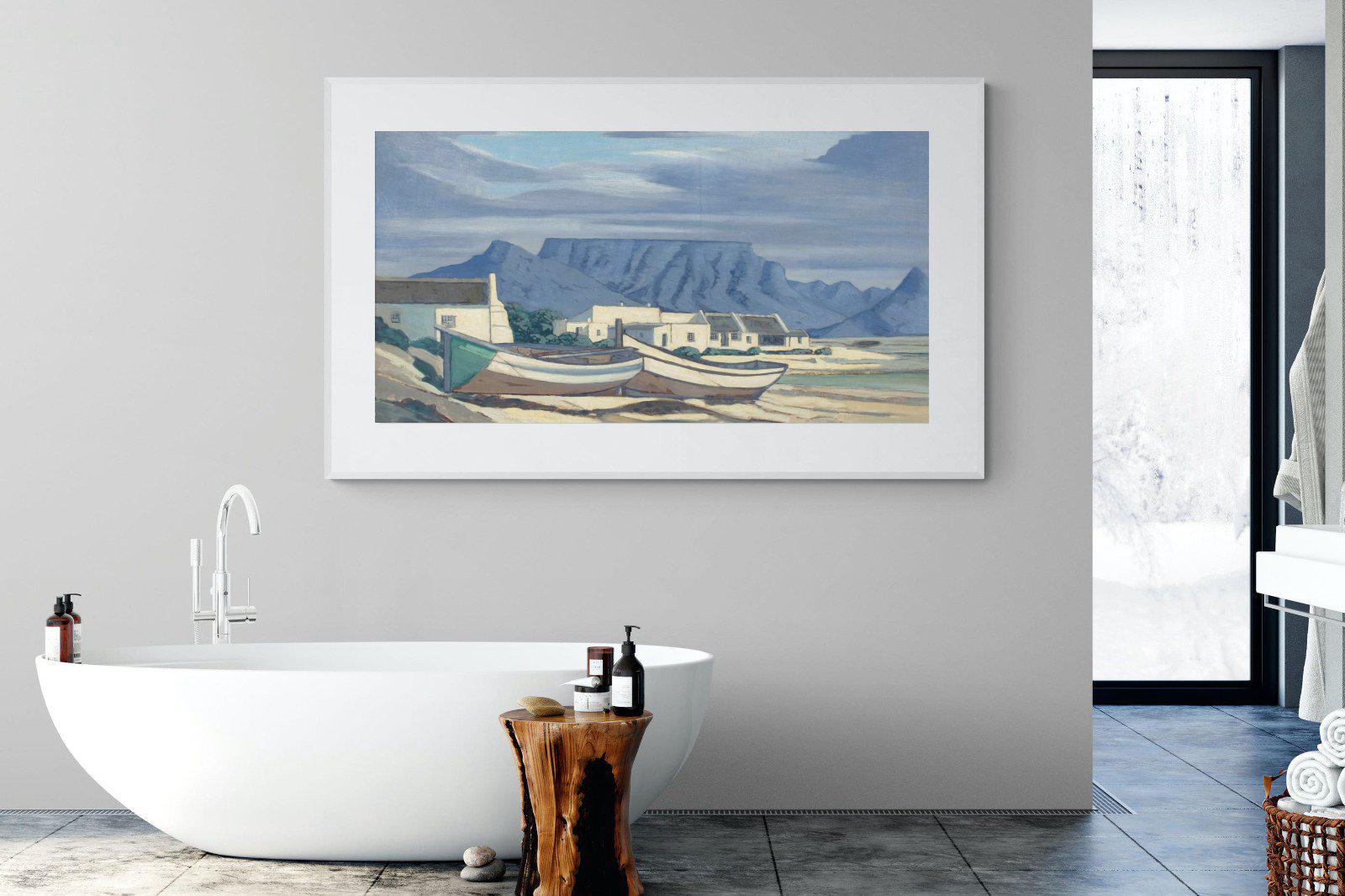 Kaap Bloubergstrand-Wall_Art-180 x 110cm-Framed Print-White-Pixalot