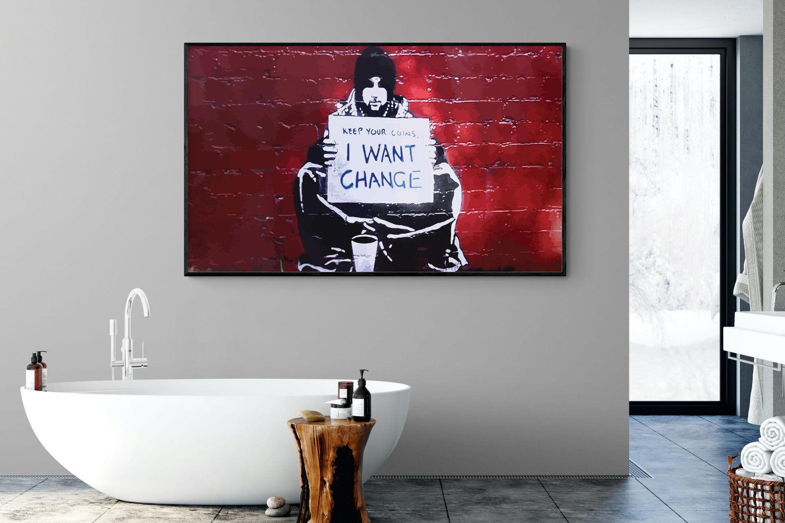 Keep Your Coins, I Want Change-Wall_Art-180 x 110cm-Mounted Canvas-Black-Pixalot
