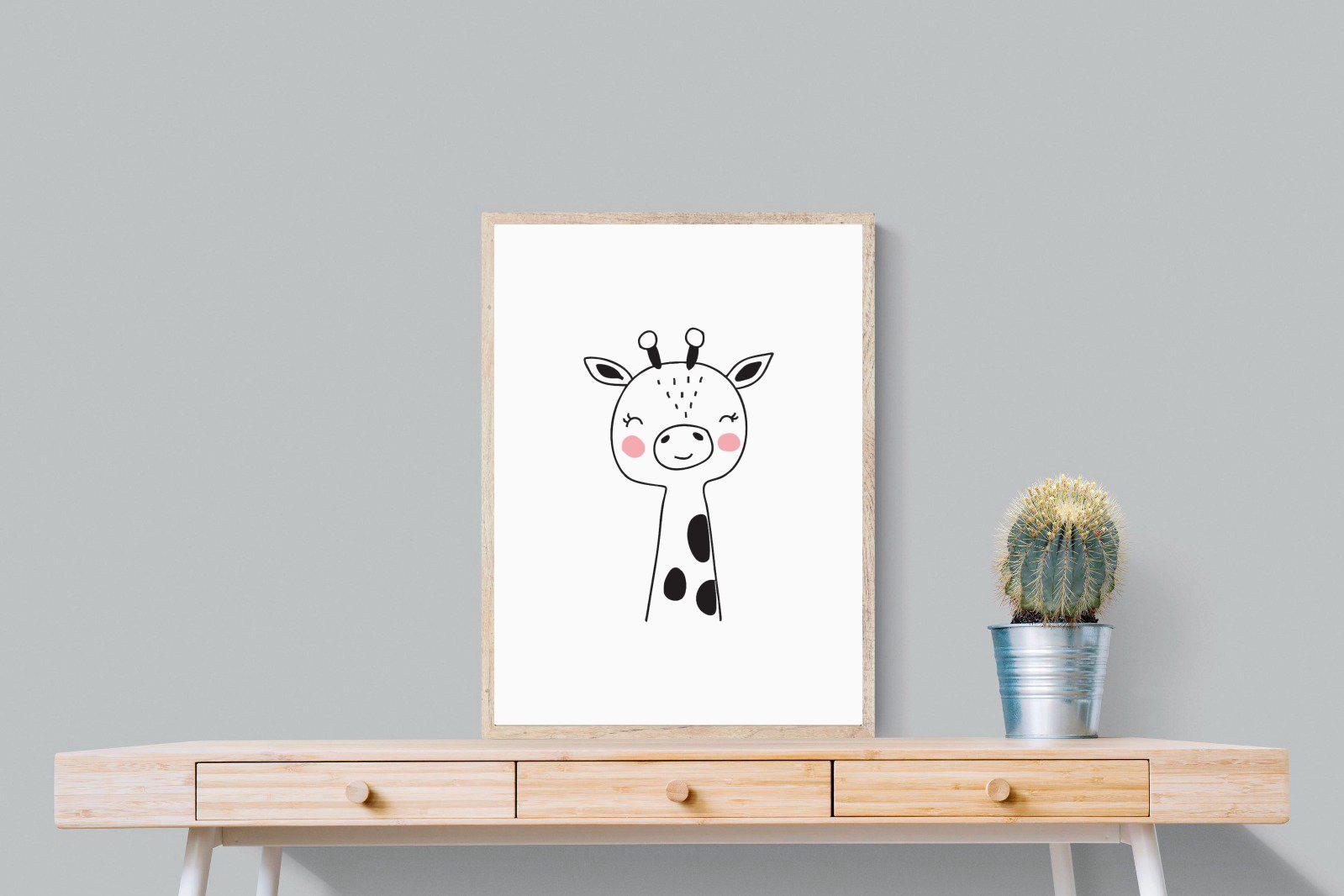 Kid's Giraffe-Wall_Art-60 x 80cm-Mounted Canvas-Wood-Pixalot