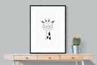 Kid's Giraffe-Wall_Art-75 x 100cm-Framed Print-Black-Pixalot