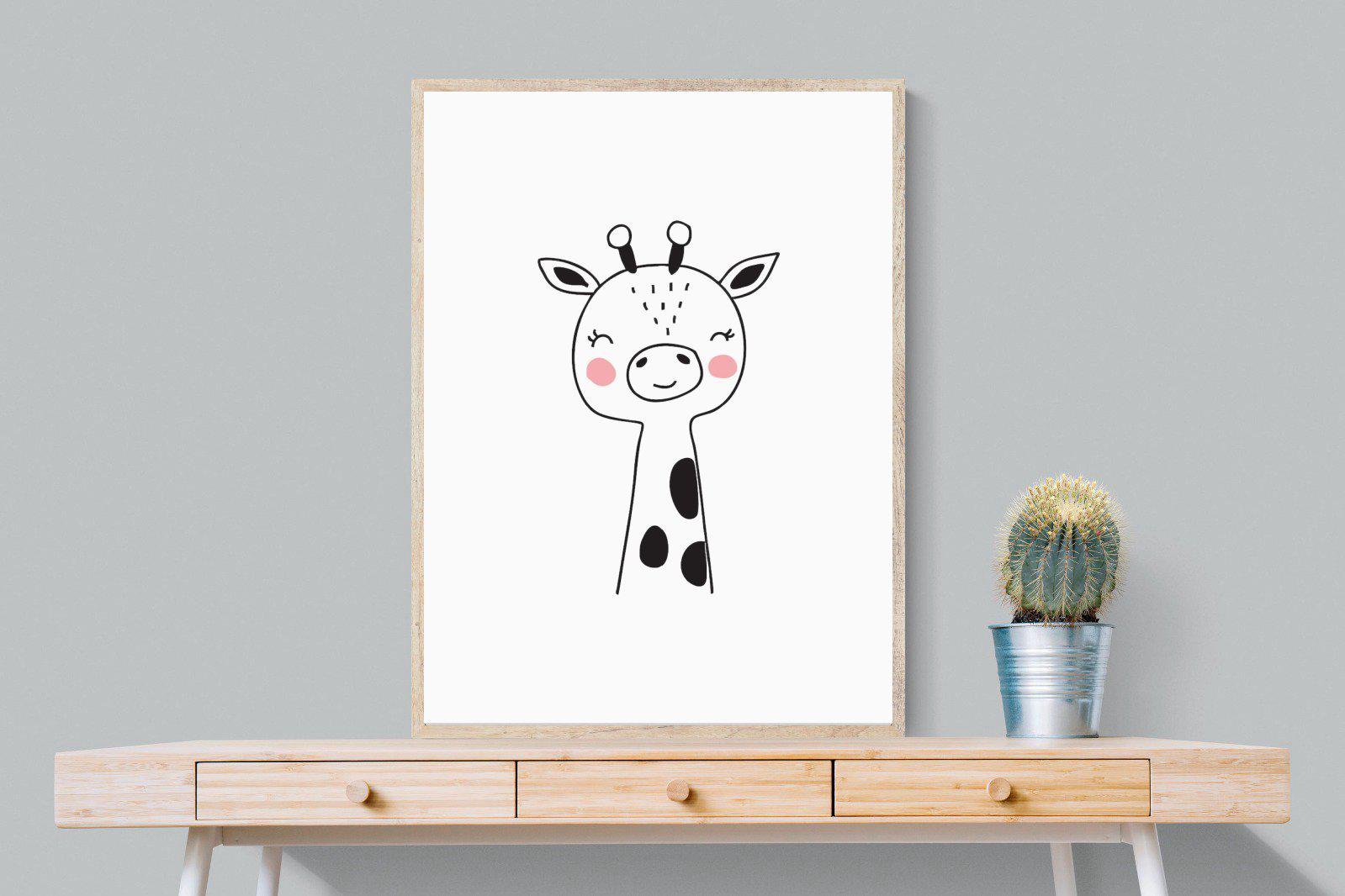 Kid's Giraffe-Wall_Art-75 x 100cm-Mounted Canvas-Wood-Pixalot