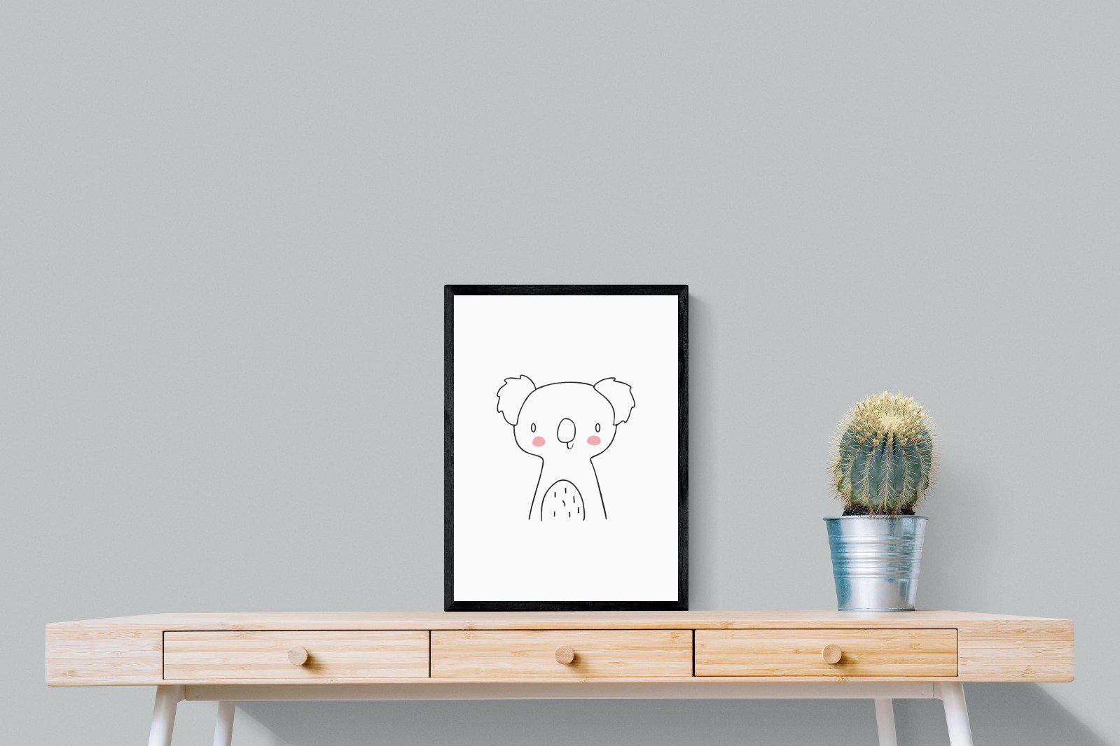 Kid's Koala-Wall_Art-45 x 60cm-Mounted Canvas-Black-Pixalot