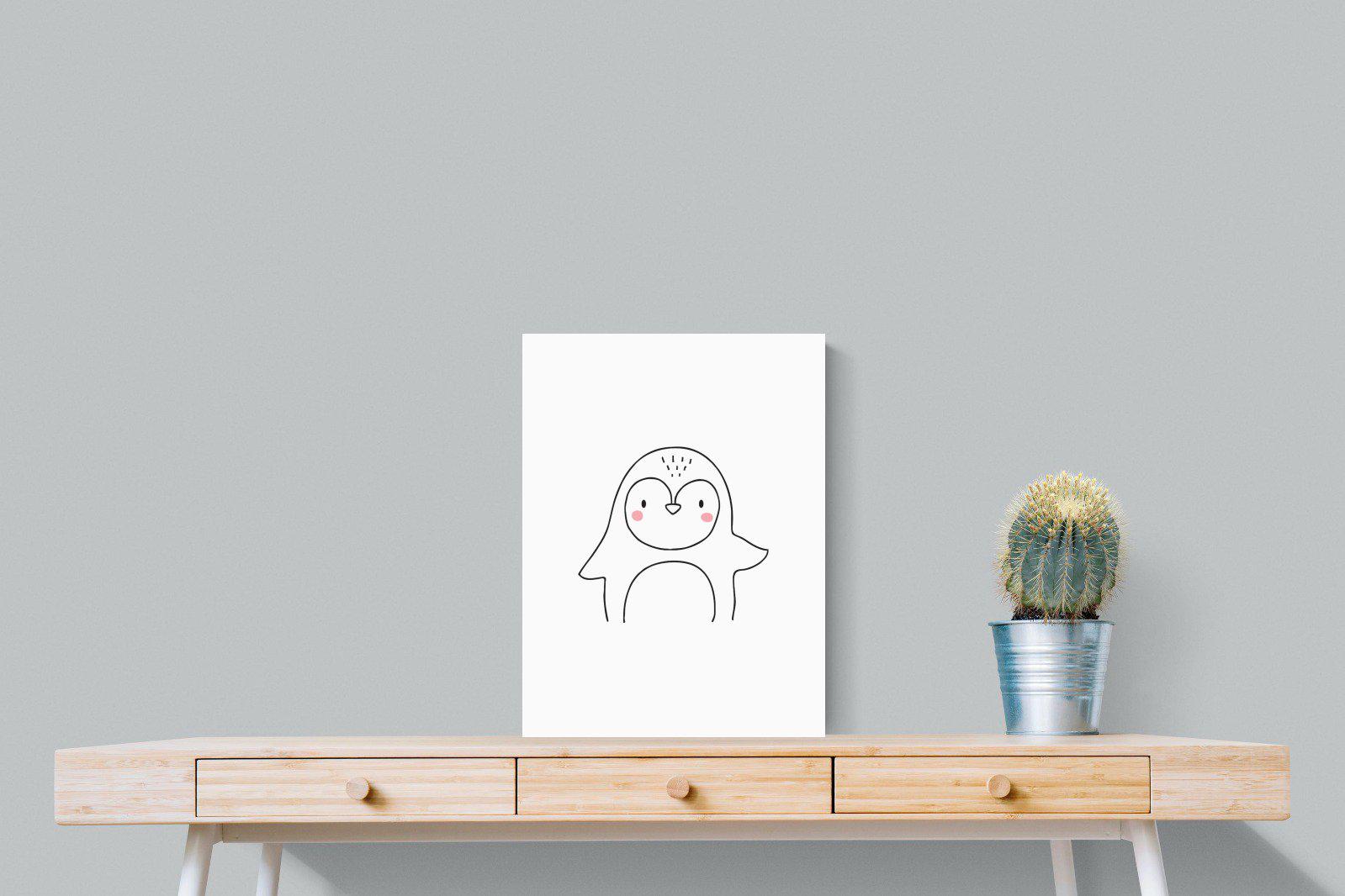 Kid's Penguin-Wall_Art-45 x 60cm-Mounted Canvas-No Frame-Pixalot