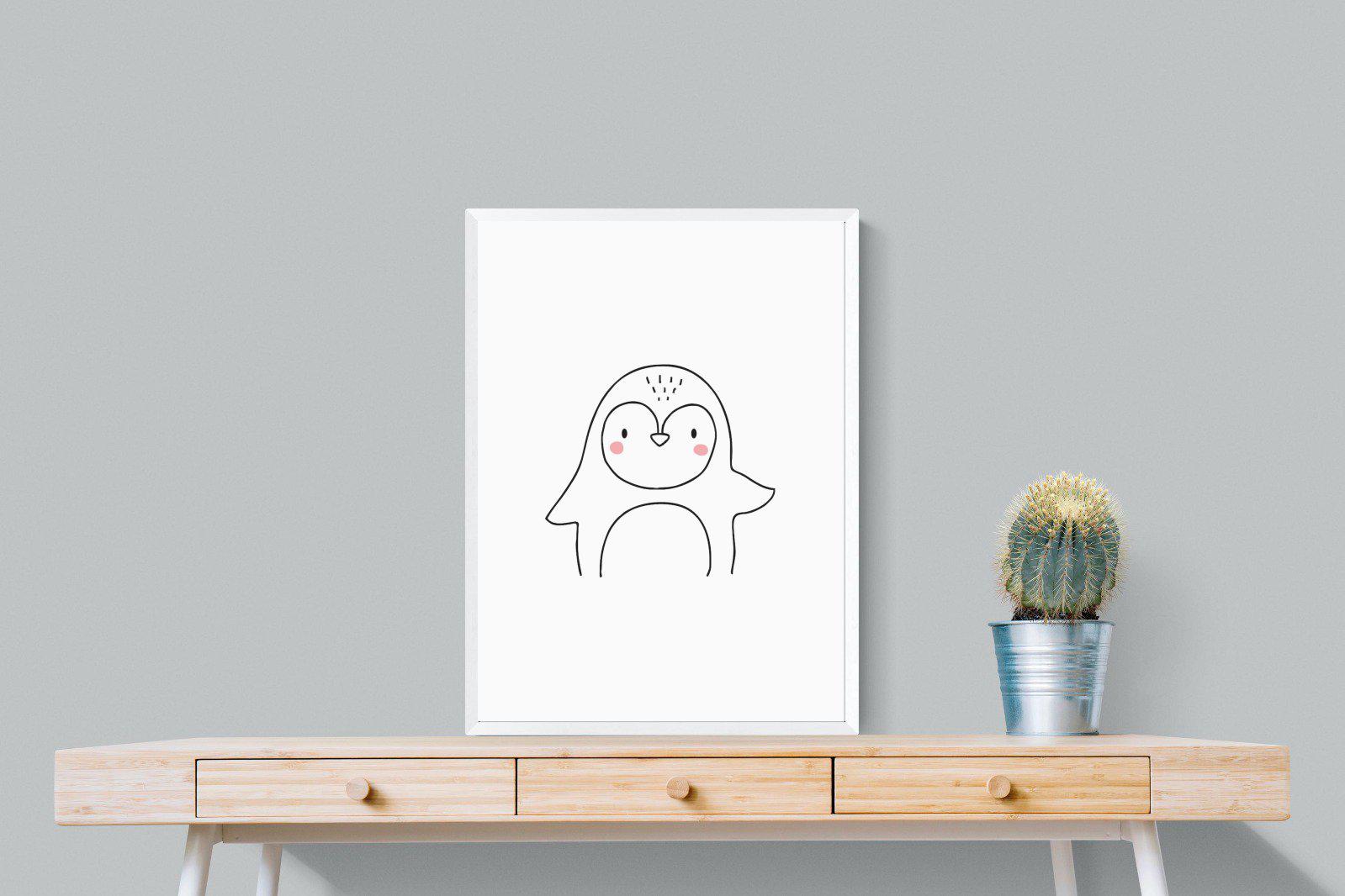 Kid's Penguin-Wall_Art-60 x 80cm-Mounted Canvas-White-Pixalot