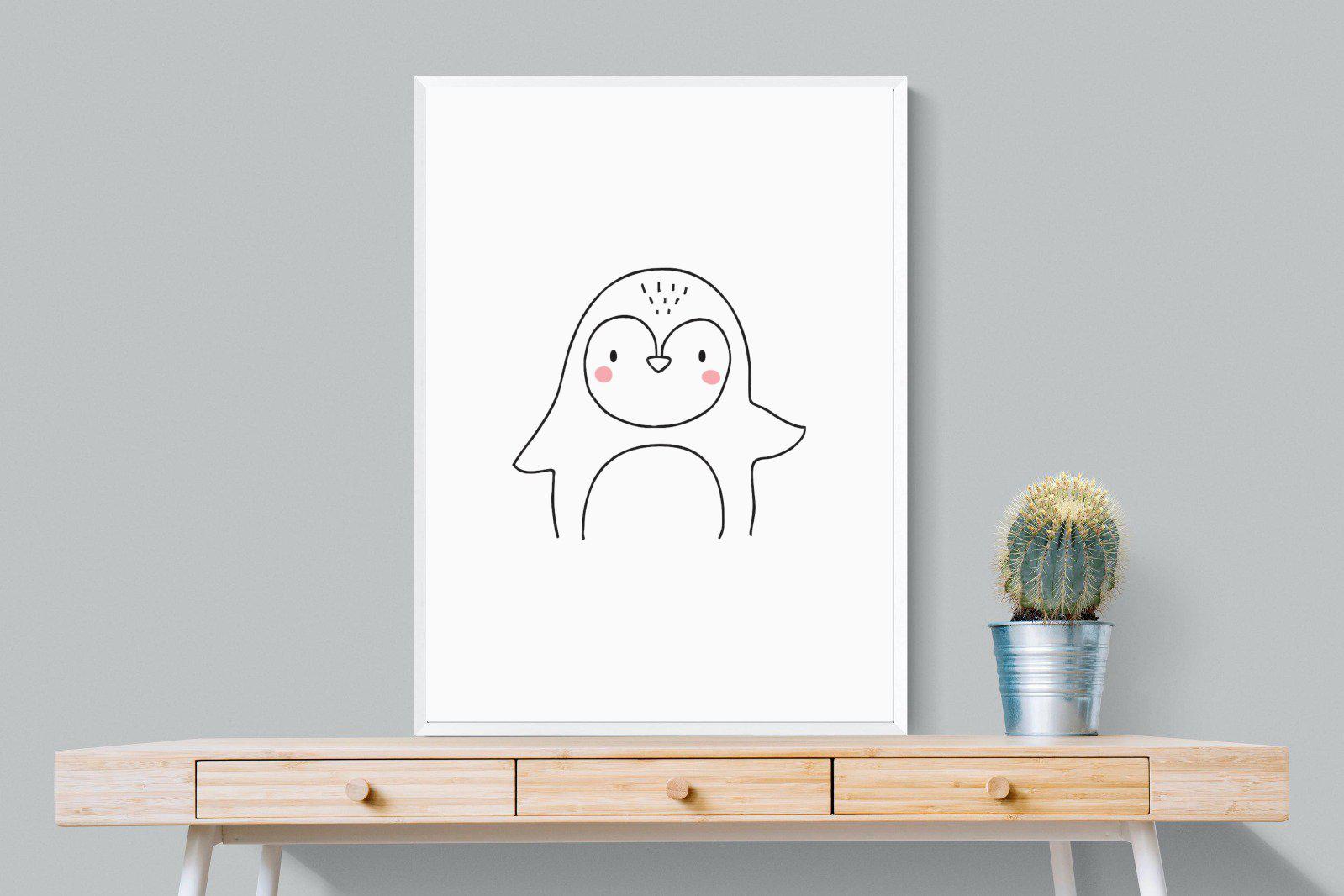 Kid's Penguin-Wall_Art-75 x 100cm-Mounted Canvas-White-Pixalot