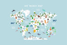 Kids World Map (Blue)-Wall_Art-Pixalot