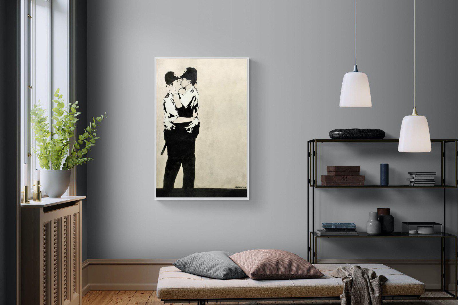 Kissing Coppers-Wall_Art-100 x 150cm-Mounted Canvas-White-Pixalot