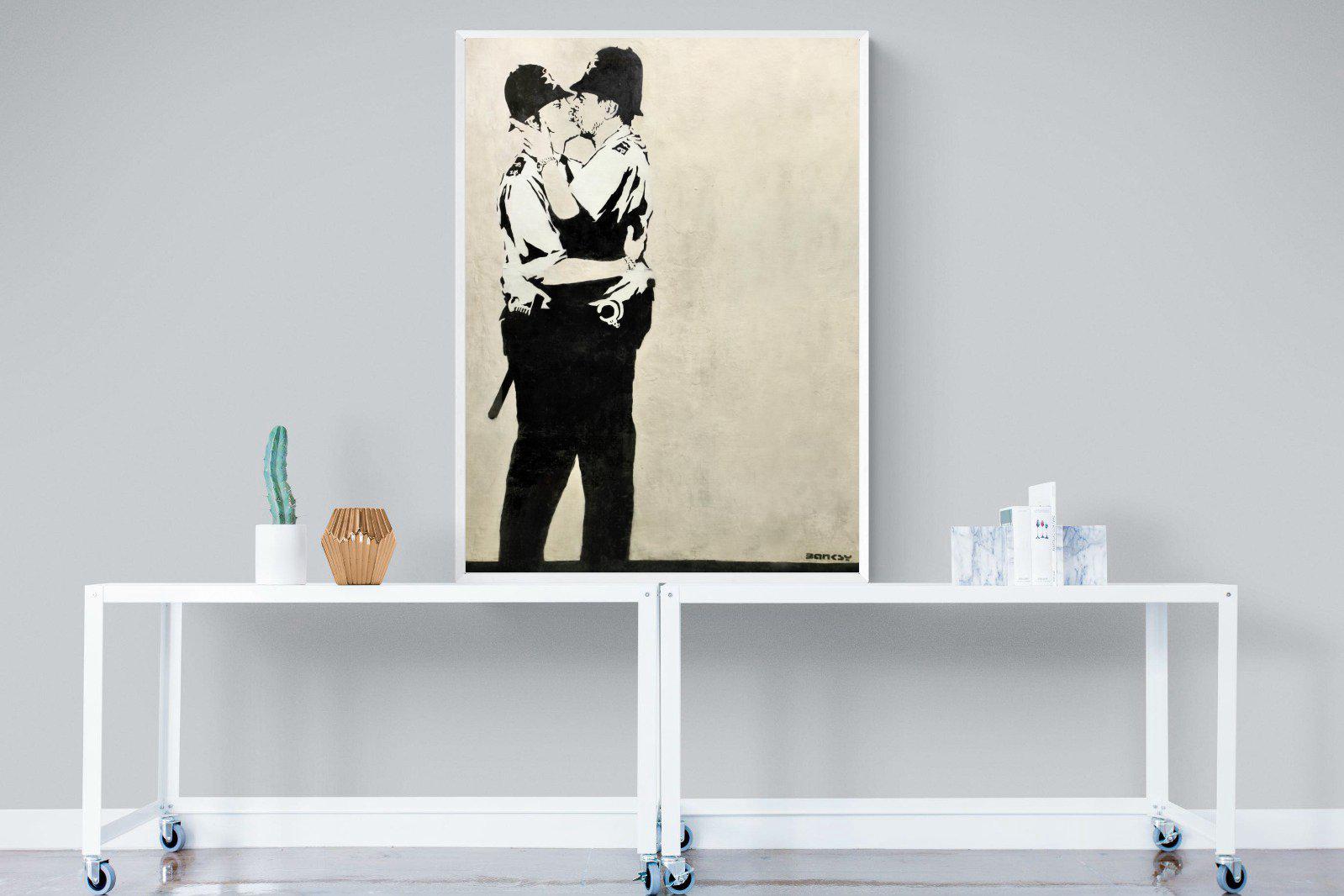 Kissing Coppers-Wall_Art-90 x 120cm-Mounted Canvas-White-Pixalot