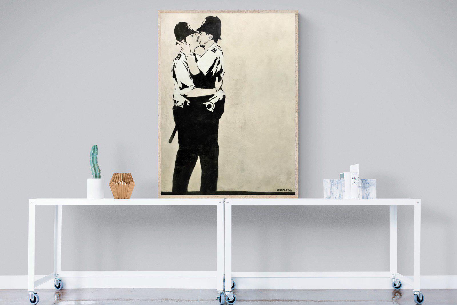 Kissing Coppers-Wall_Art-90 x 120cm-Mounted Canvas-Wood-Pixalot