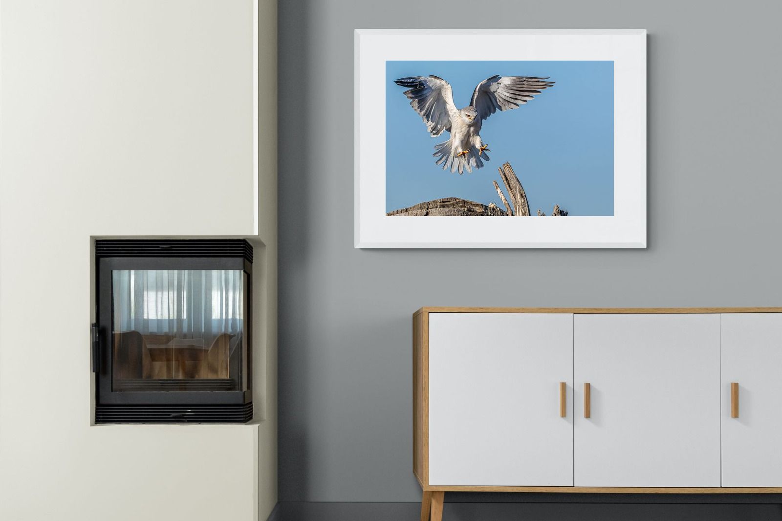 Kite-Wall_Art-100 x 75cm-Framed Print-White-Pixalot