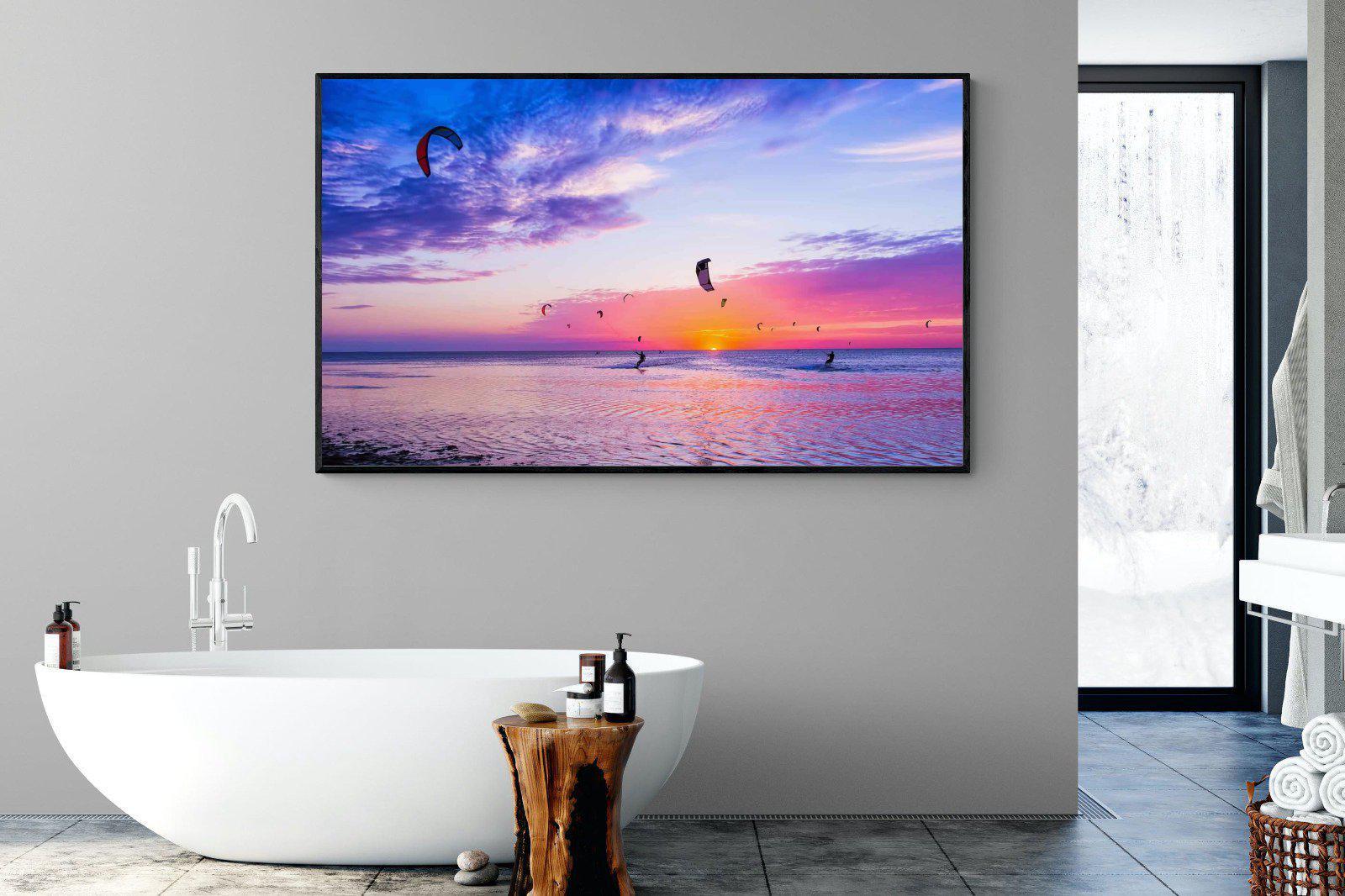 Kites & Colours-Wall_Art-180 x 110cm-Mounted Canvas-Black-Pixalot