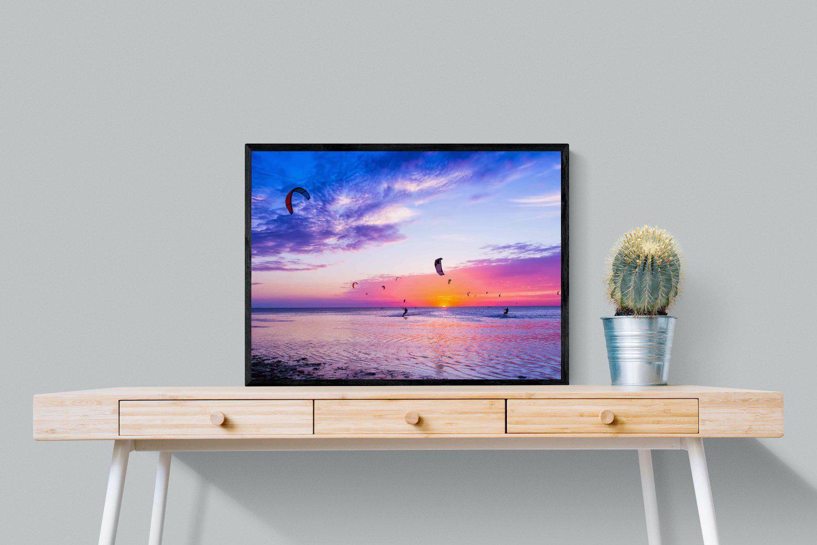 Kites & Colours-Wall_Art-80 x 60cm-Mounted Canvas-Black-Pixalot