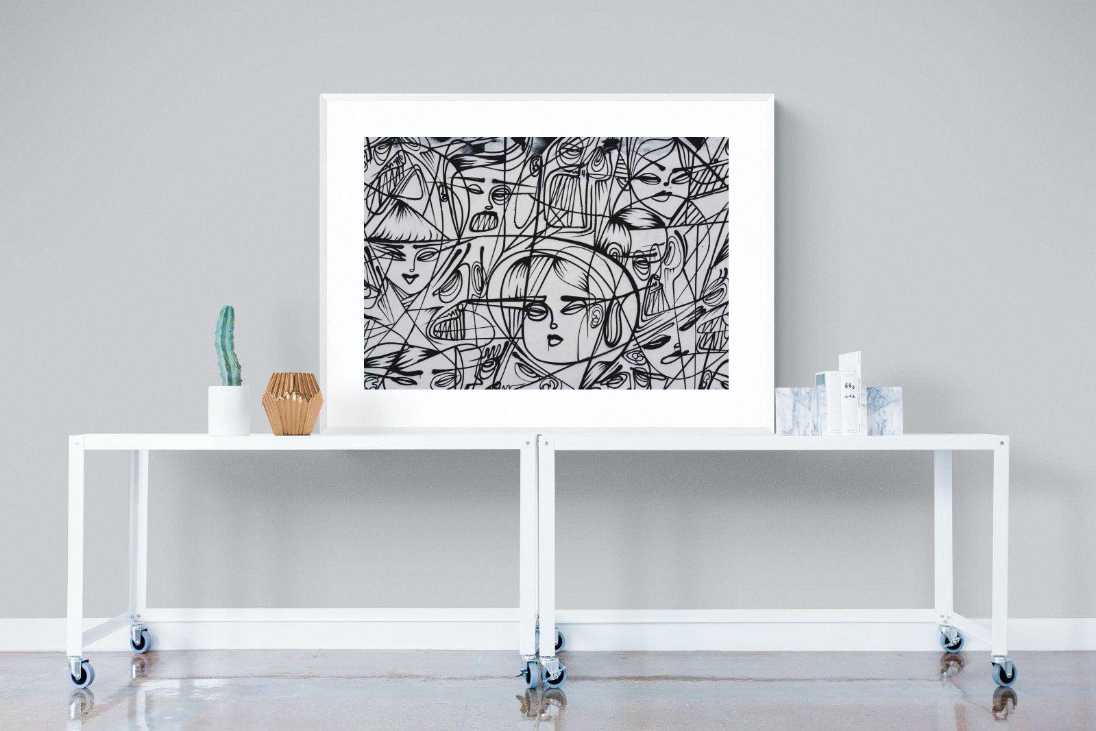 LA Street Art-Wall_Art-120 x 90cm-Framed Print-White-Pixalot