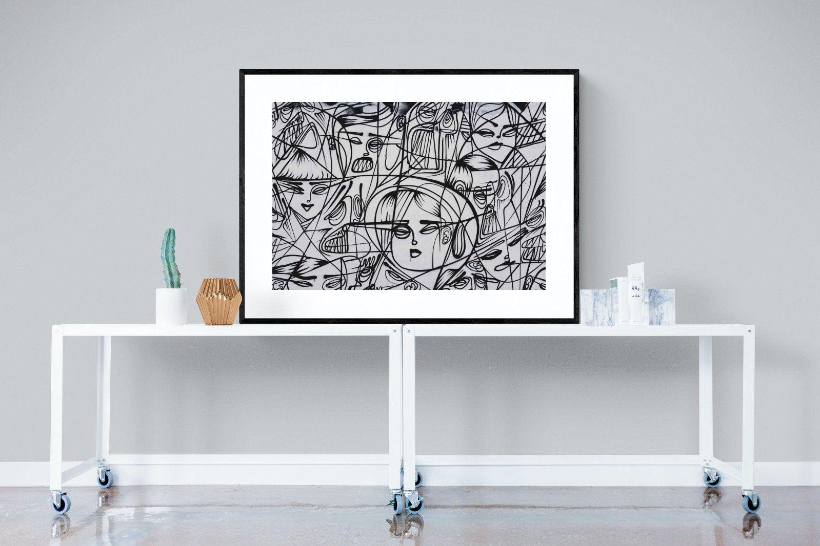 LA Street Art-Wall_Art-120 x 90cm-Framed Print-Black-Pixalot