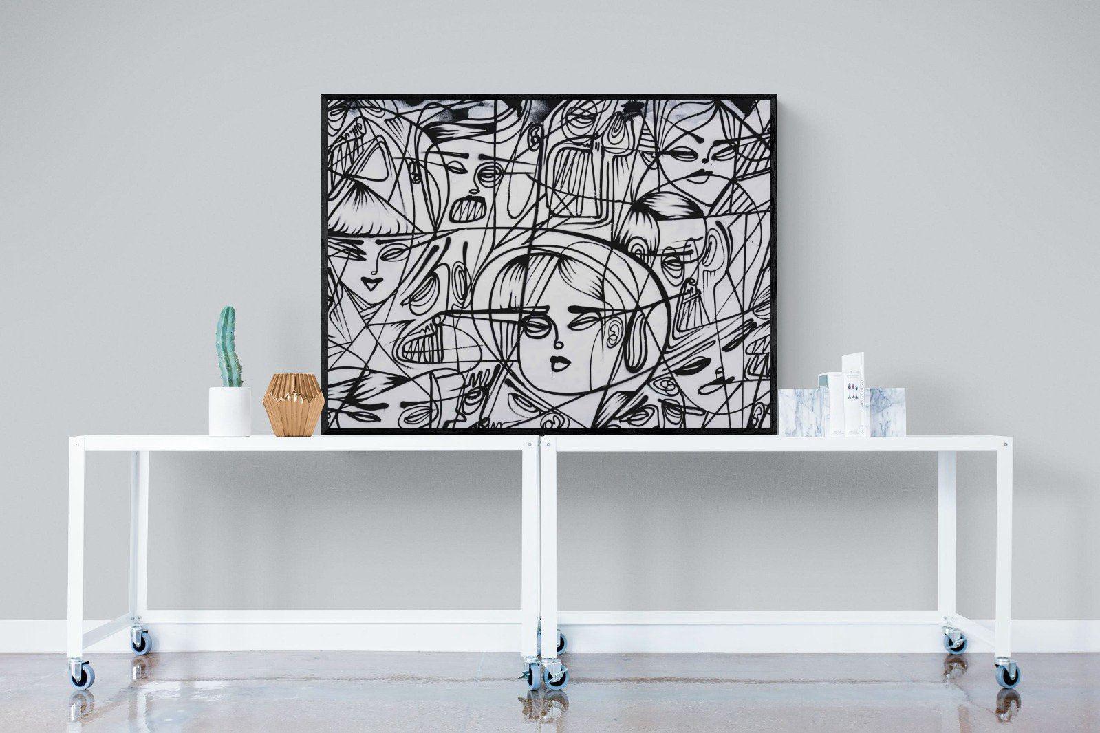 LA Street Art-Wall_Art-120 x 90cm-Mounted Canvas-Black-Pixalot