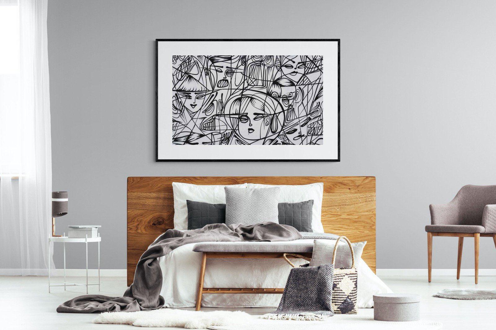 LA Street Art-Wall_Art-150 x 100cm-Framed Print-Black-Pixalot