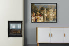 Lake at Oodeypore, India-Wall_Art-100 x 75cm-Mounted Canvas-Black-Pixalot