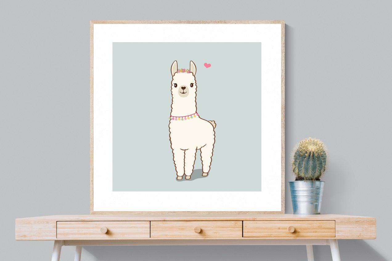 Lama-Wall_Art-100 x 100cm-Framed Print-Wood-Pixalot