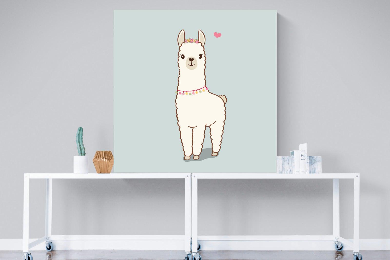 Lama-Wall_Art-120 x 120cm-Mounted Canvas-No Frame-Pixalot