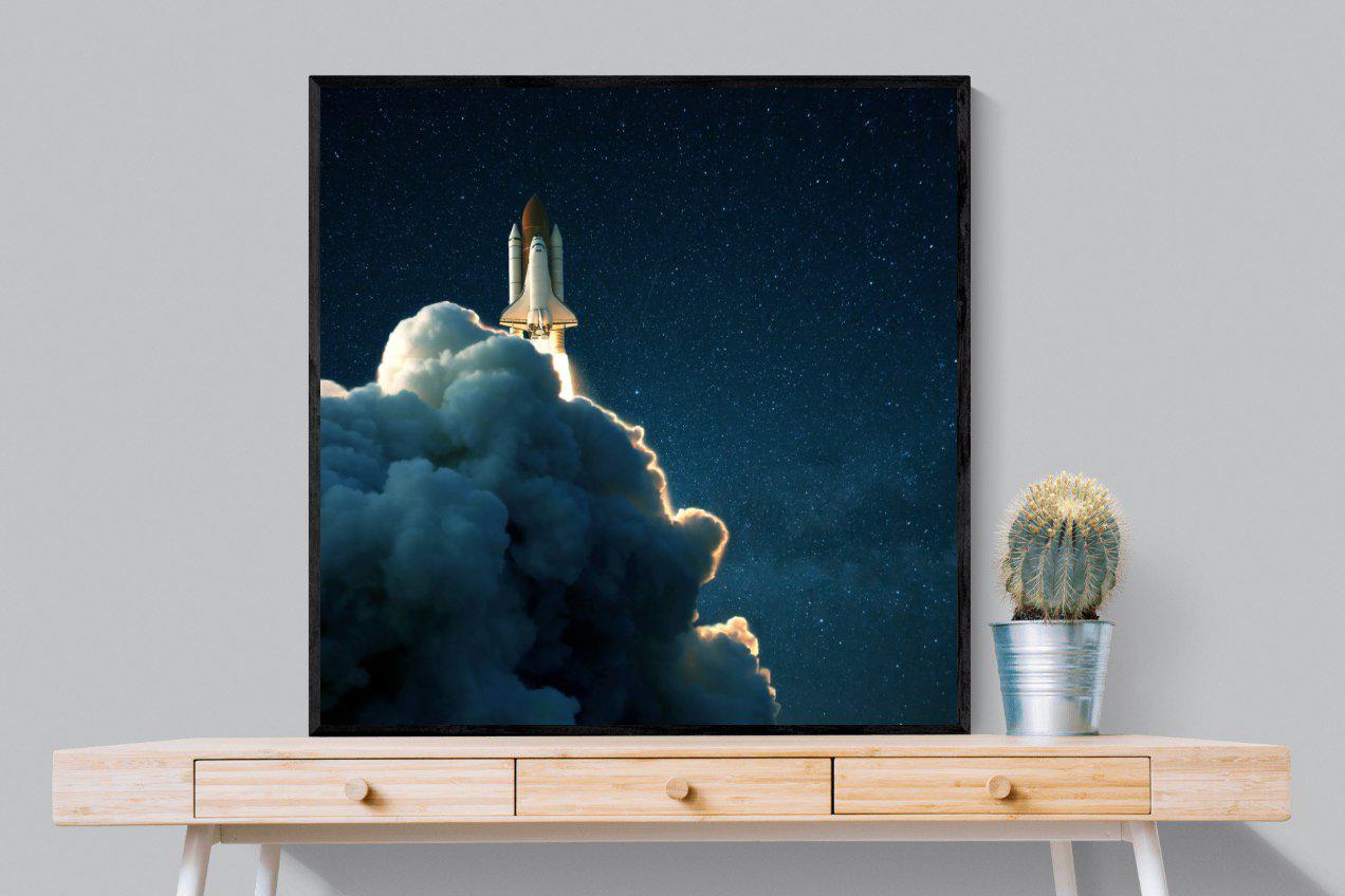 Launch-Wall_Art-100 x 100cm-Mounted Canvas-Black-Pixalot