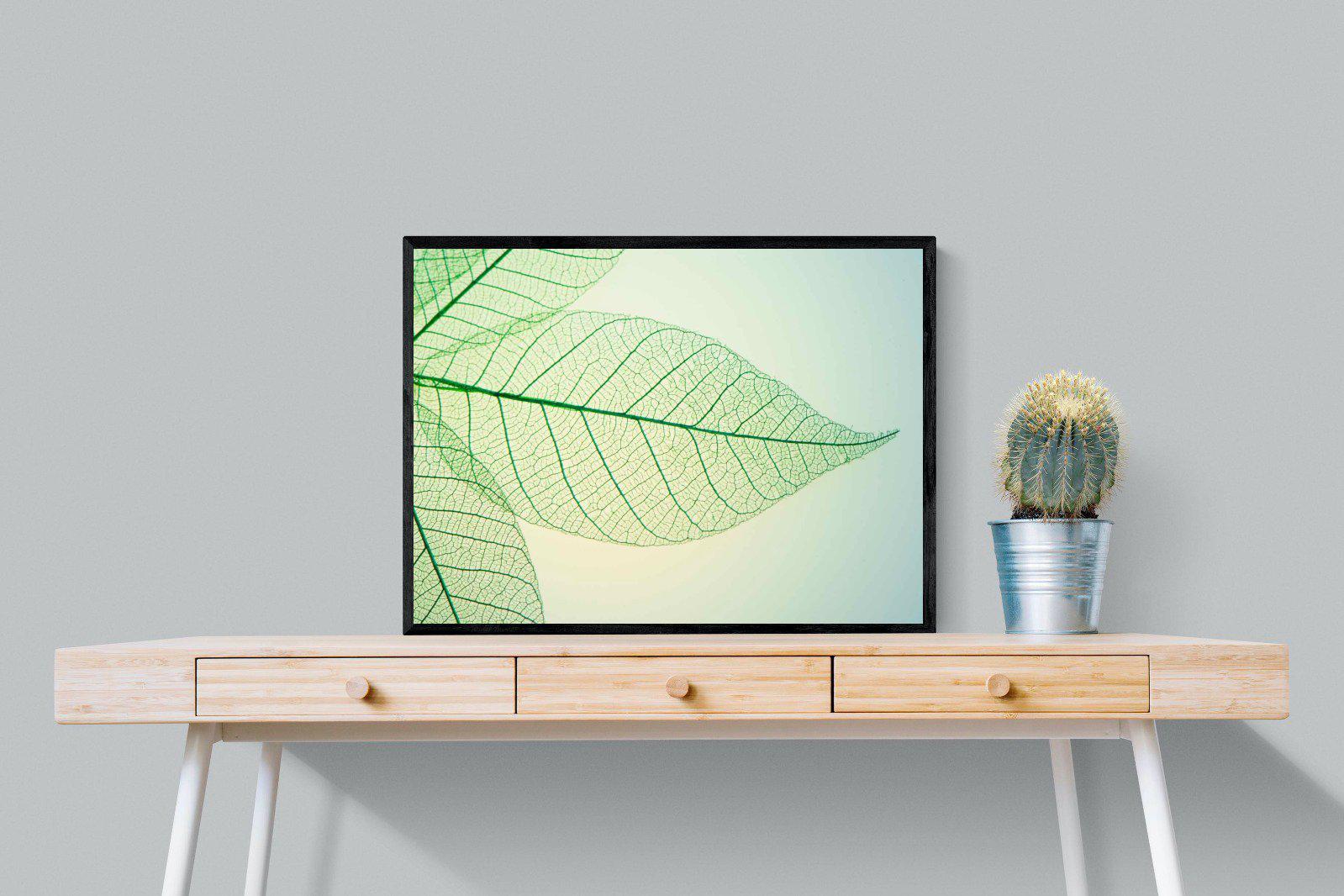 Leaf-Wall_Art-80 x 60cm-Mounted Canvas-Black-Pixalot