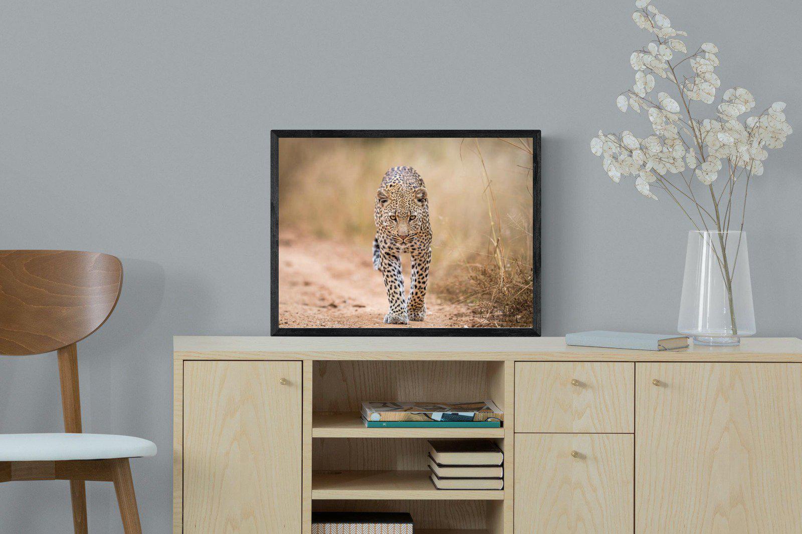 Leopard-Wall_Art-60 x 45cm-Mounted Canvas-Black-Pixalot