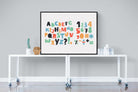 Letters & Numbers-Wall_Art-120 x 90cm-Mounted Canvas-Black-Pixalot