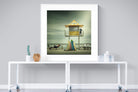 Lifeguard Tower-Wall_Art-120 x 120cm-Framed Print-White-Pixalot