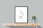 Line Drawn Couple-Wall_Art-60 x 80cm-Framed Print-Black-Pixalot